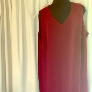 Susan Graver Passport Wine sleeveless V neck dress